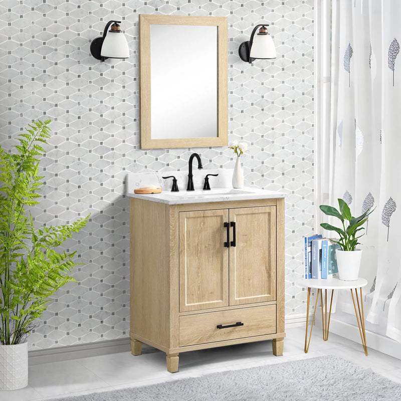 Hardin 30" Single Vanity With Carrara White Engineered Stone Top