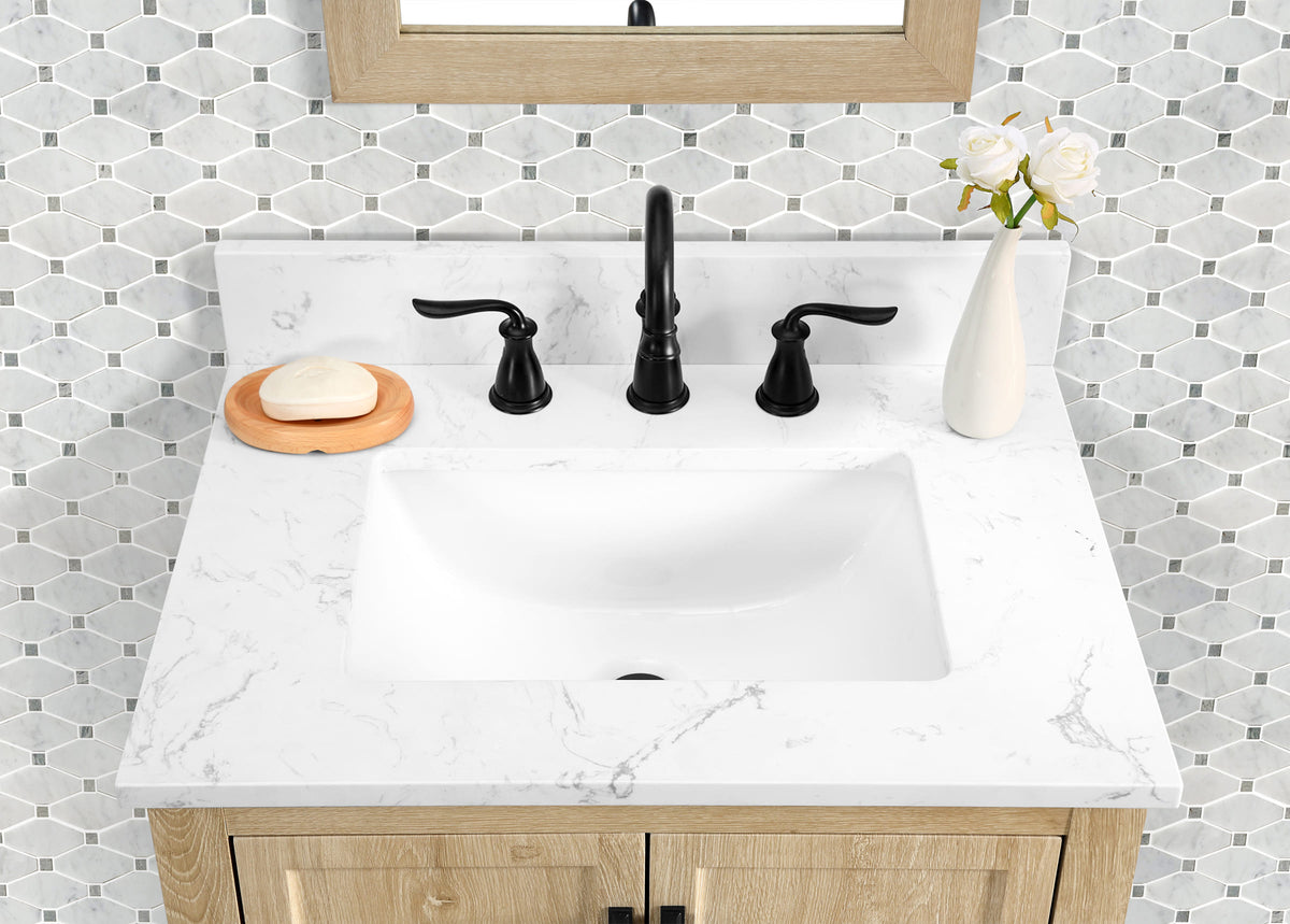 Hardin 30" Single Vanity With Carrara White Engineered Stone Top