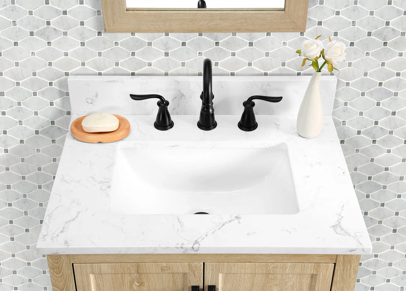 Hardin 30" Single Vanity With Carrara White Engineered Stone Top