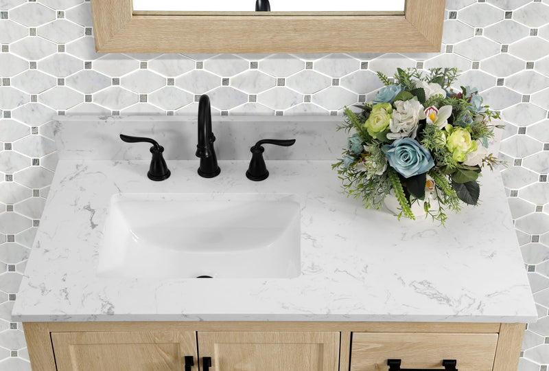 Hardin 36" Single Vanity With Carrara White Engineered Stone Top