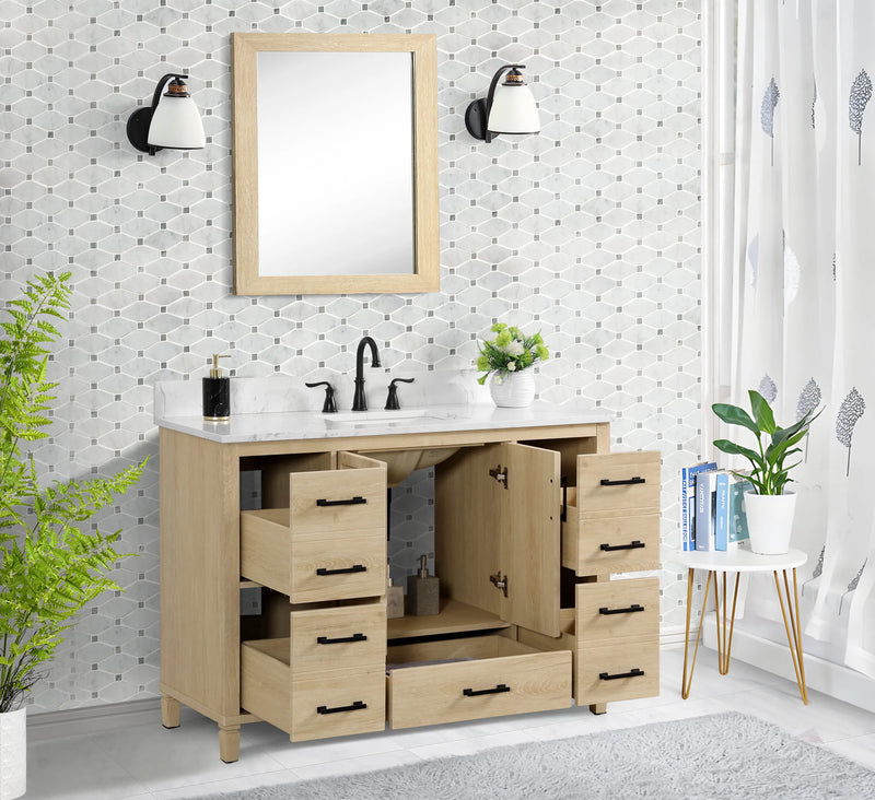 Hardin 48" Single Vanity With Carrara Engineered Stone Top