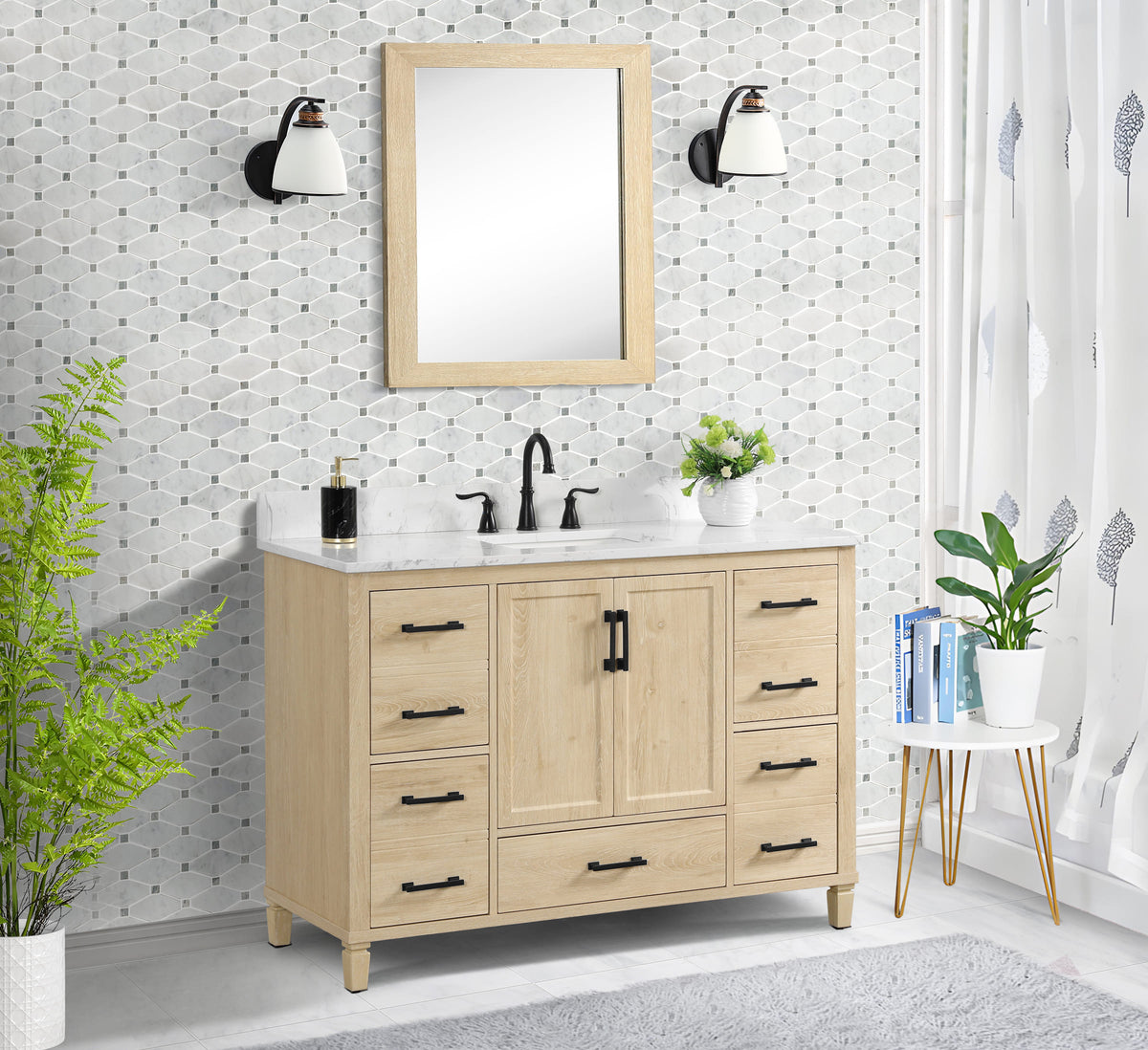 Hardin 48" Single Vanity With Carrara Engineered Stone Top