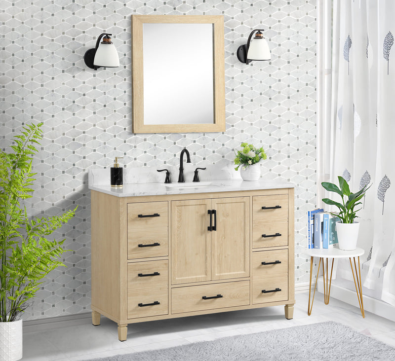 Hardin 48" Single Vanity With Carrara Engineered Stone Top