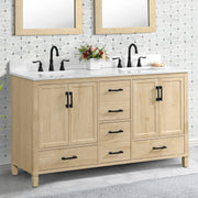 Hardin 60" Vanity Set With Carrara White Engineered Stone Top