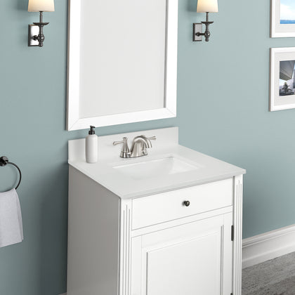 73" Snow White Quartz Vanity Top with Sink
