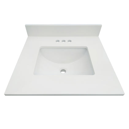31" Snow White Quartz Vanity Top with Sink