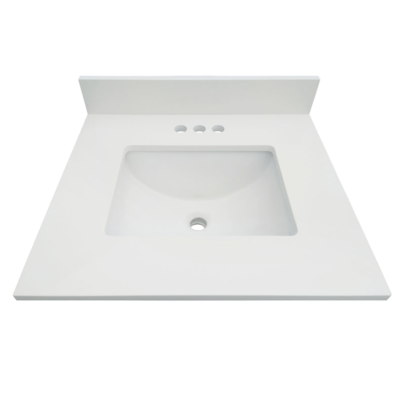 31" Snow White Quartz Vanity Top with Sink