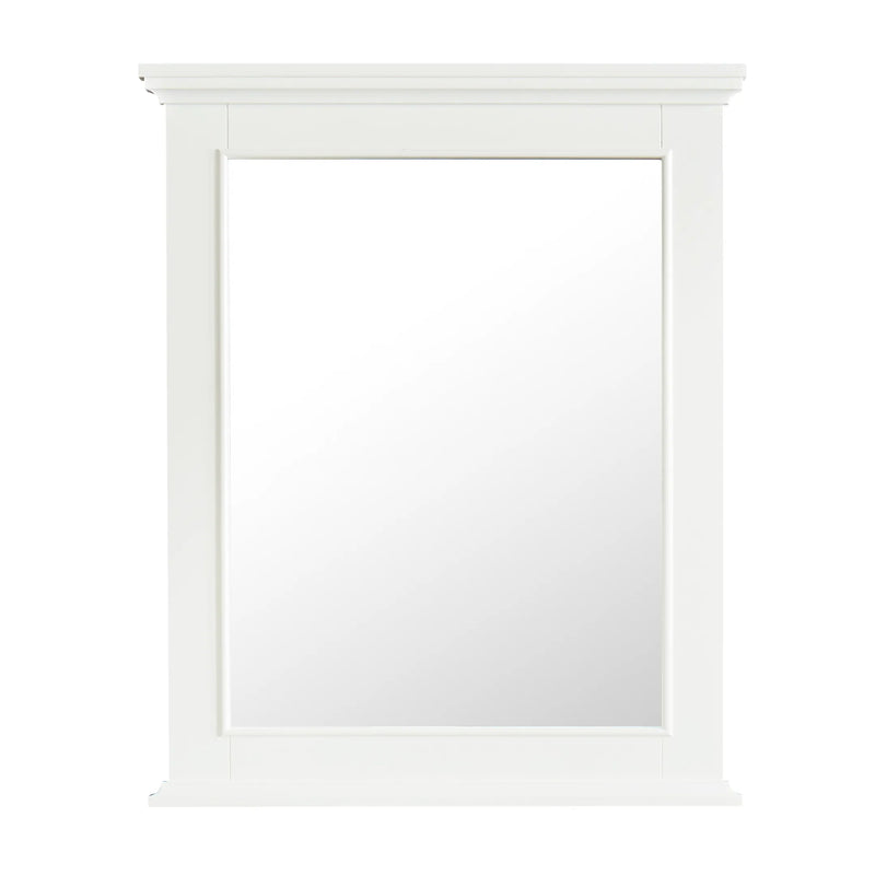 25 in. W x 36 in. H Framed Rectangular Bathroom Vanity Mirror in Dove White