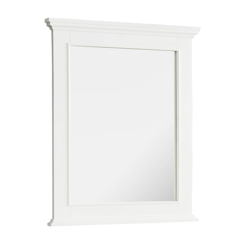 25 in. W x 36 in. H Framed Rectangular Bathroom Vanity Mirror in Dove White