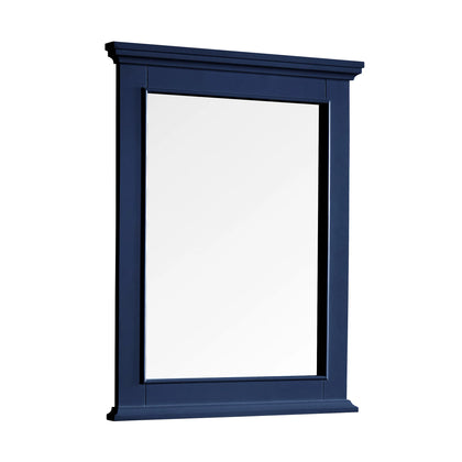 25 in. W x 36 in. H Framed Rectangular Bathroom Vanity Mirror in Navy Blue