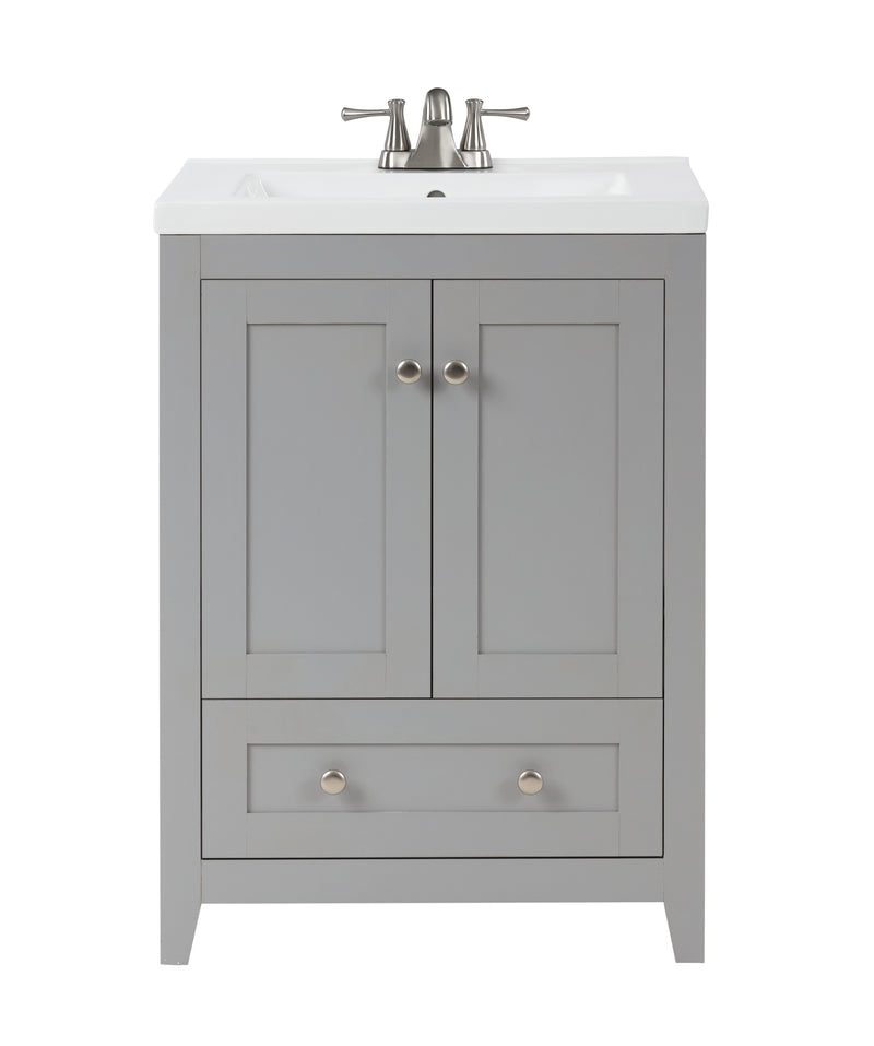 Adak 24" Compact Vanity in Gray with Porcelain Top