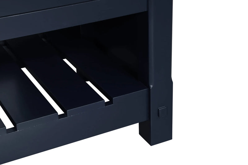 Farmington navy blue 60" Open Shelf Vanity Set with Premium Carrara Marble Top