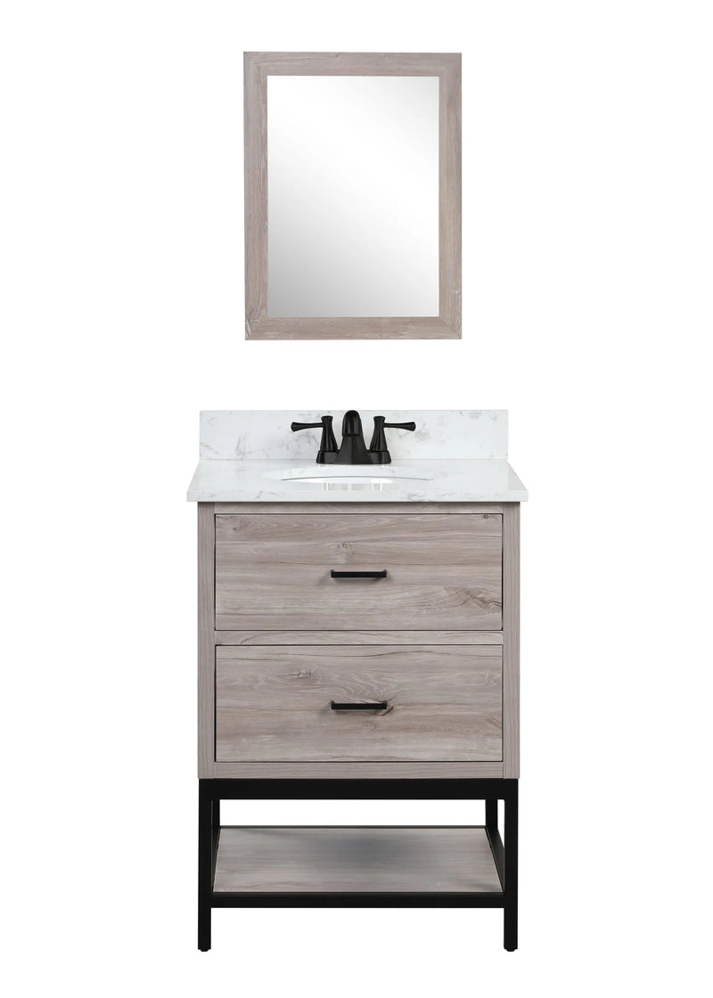 Hartley 24" Single Vanity With Carrara White Quartz Stone Top