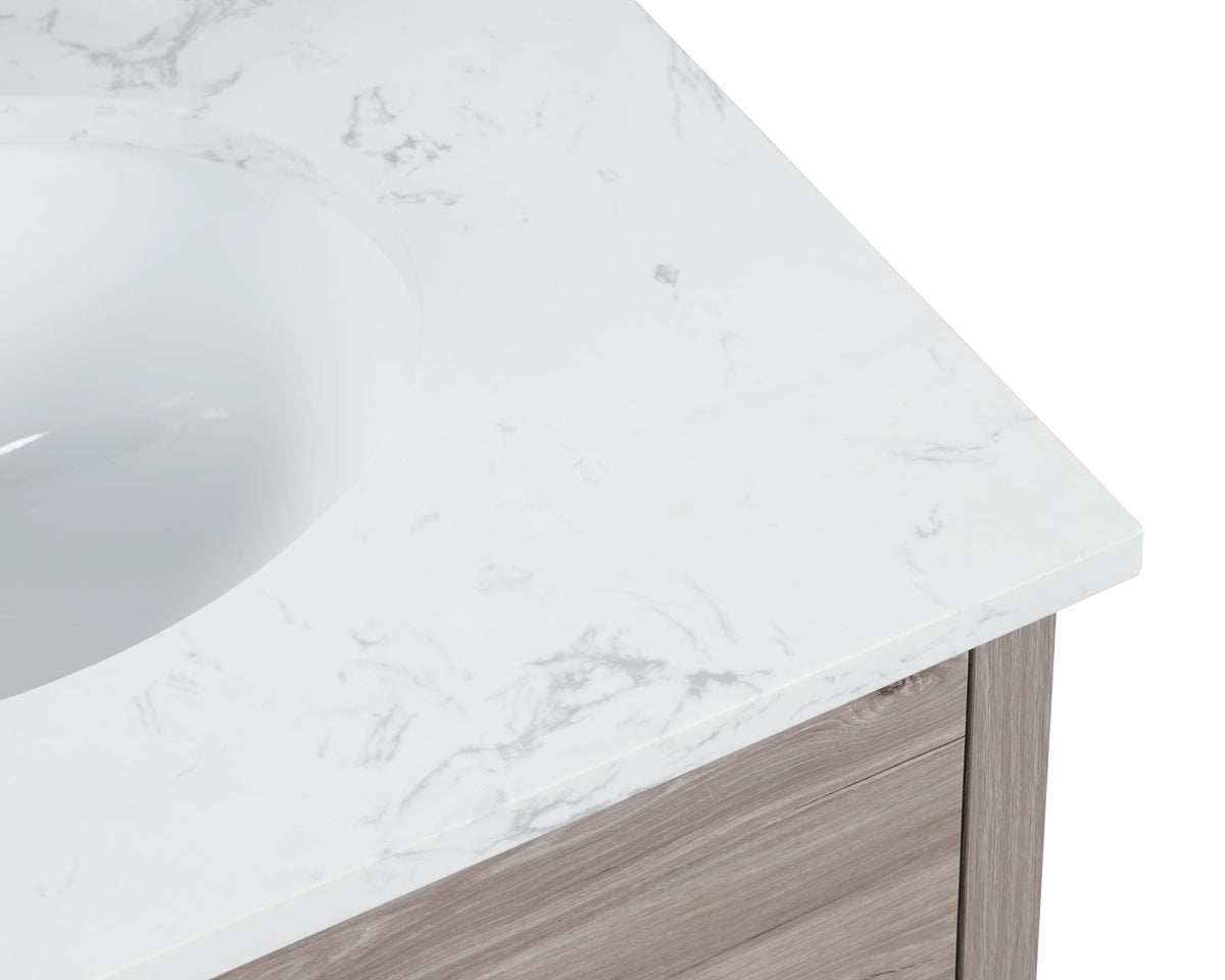 Hartley 25" Single Vanity With Carrara White Quartz Stone Top