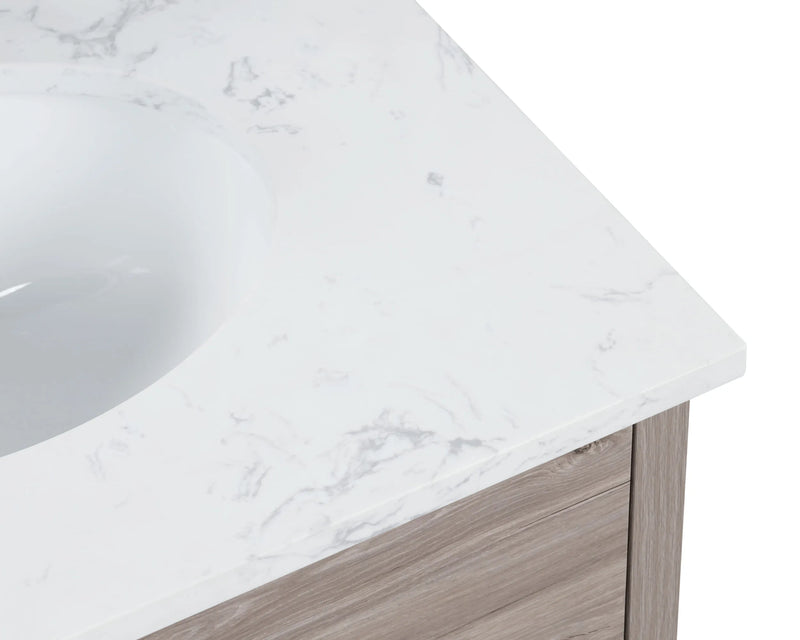 Hartley 24" Single Vanity With Carrara White Quartz Stone Top