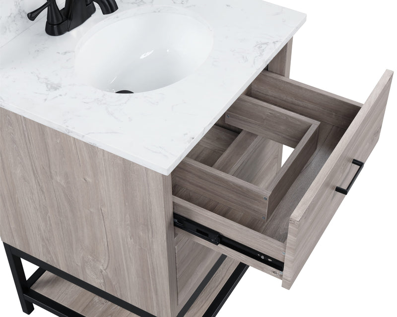 Hartley 25" Single Vanity With Carrara White Quartz Stone Top