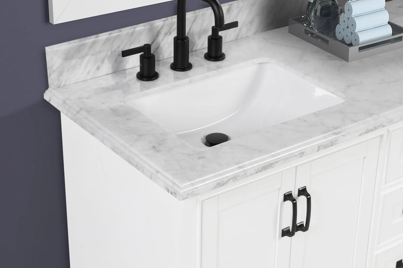 Rhoda 60" Vanity Set with Luxurious Carrara Marble Top