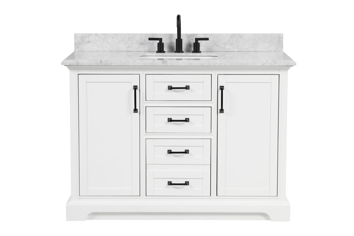 Rhoda 48" Vanity Set with Luxurious Carrara Marble Top