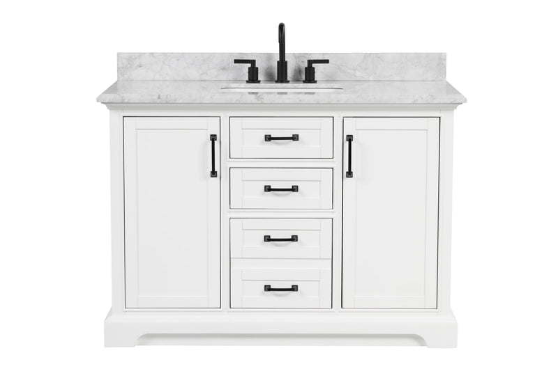 Rhoda 48" Vanity Set with Luxurious Carrara Marble Top