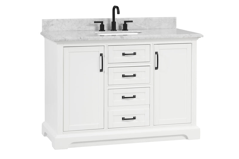 Rhoda 48" Vanity Set with Luxurious Carrara Marble Top