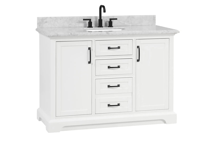 Rhoda 48" Vanity Set with Luxurious Carrara Marble Top