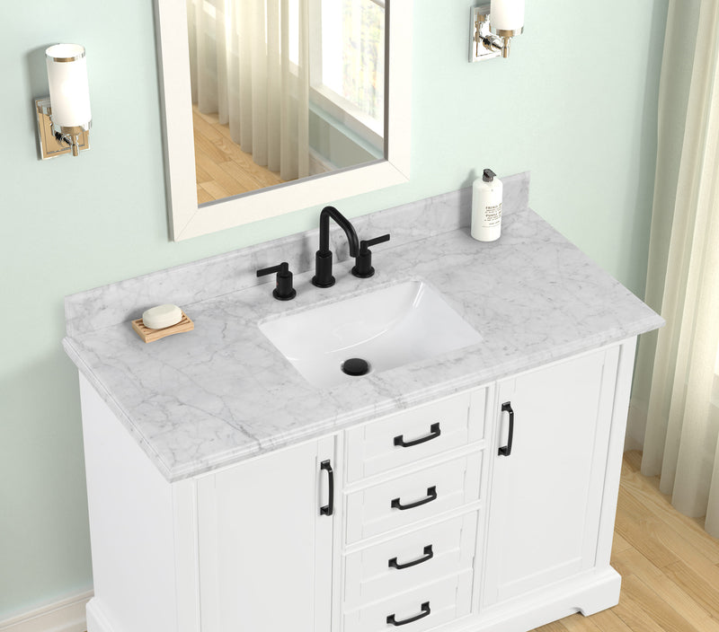 Rhoda 48" Vanity Set with Luxurious Carrara Marble Top