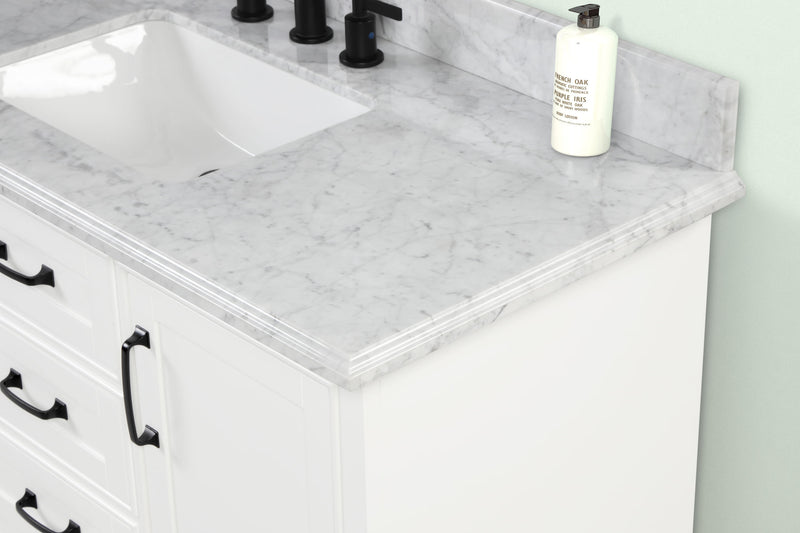 Rhoda 48" Vanity Set with Luxurious Carrara Marble Top
