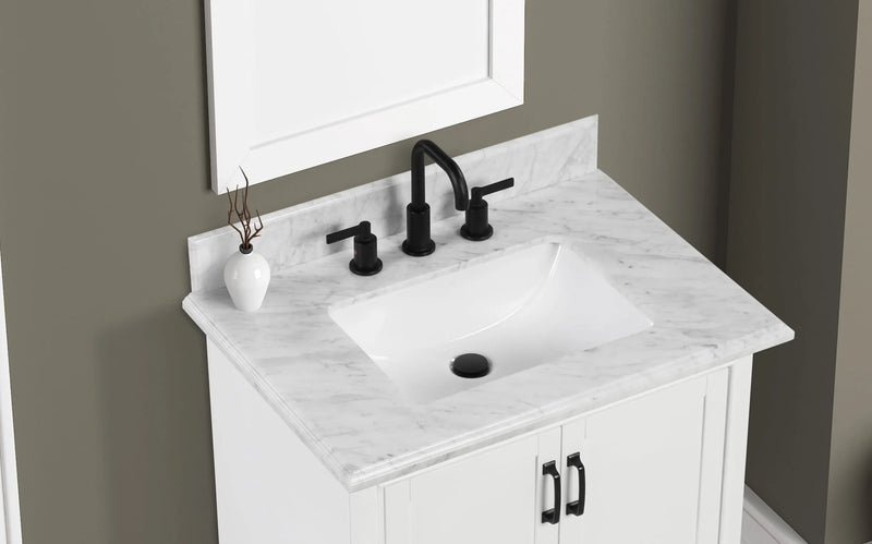 Rhoda 30" Vanity Set with Luxurious Carrara Marble Top