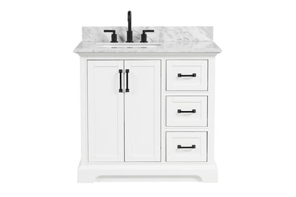 Rhoda 36" Vanity Set with Luxurious Carrara Marble Top