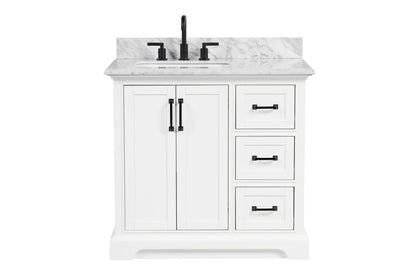 Rhoda 36" Vanity Set with Luxurious Carrara Marble Top