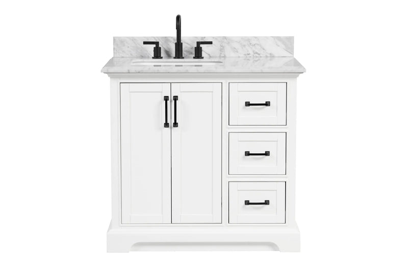 Rhoda 36" Vanity Set with Luxurious Carrara Marble Top