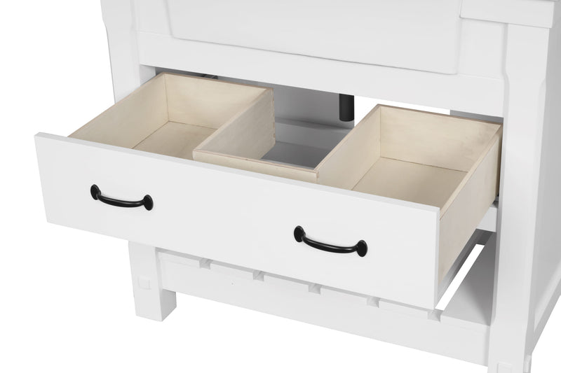 Farmington 36" Open Shelf Vanity Set with Premium Carrara Marble Top