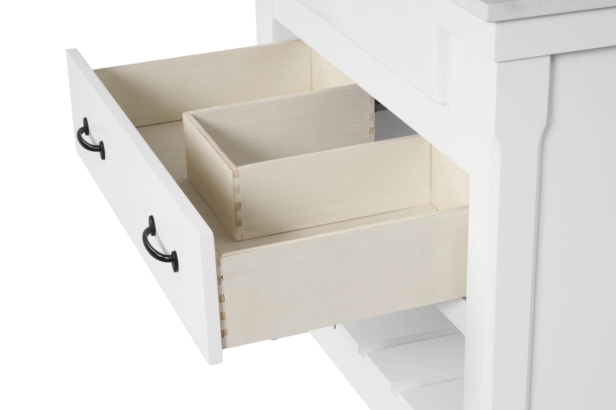 Farmington 36" Open Shelf Vanity Set with Premium Carrara Marble Top