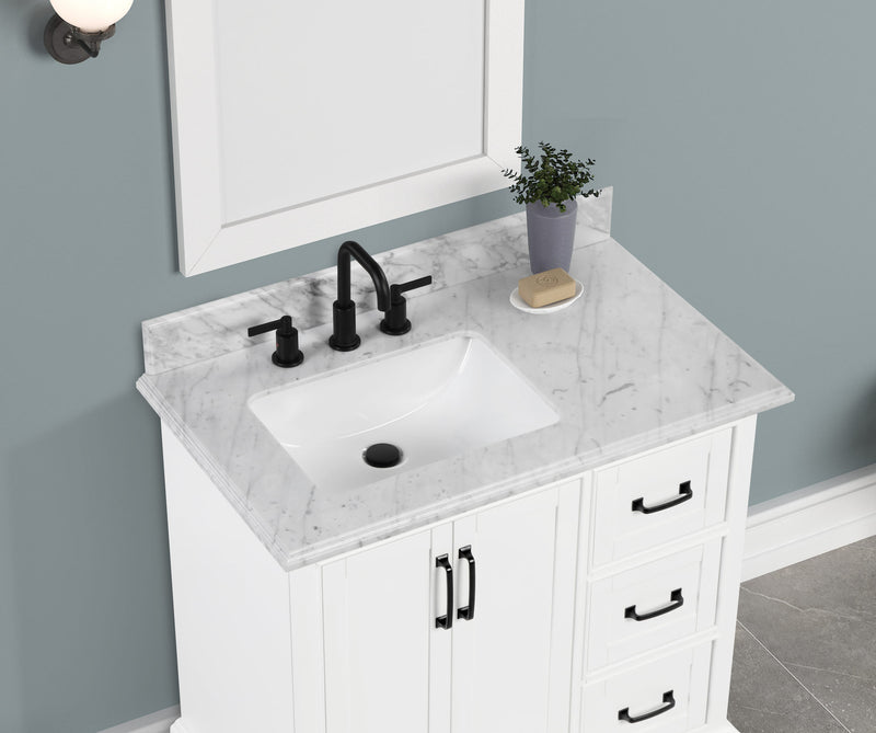Rhoda 36" Vanity Set with Luxurious Carrara Marble Top
