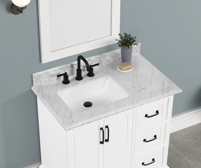 Rhoda 36" Vanity Set with Luxurious Carrara Marble Top