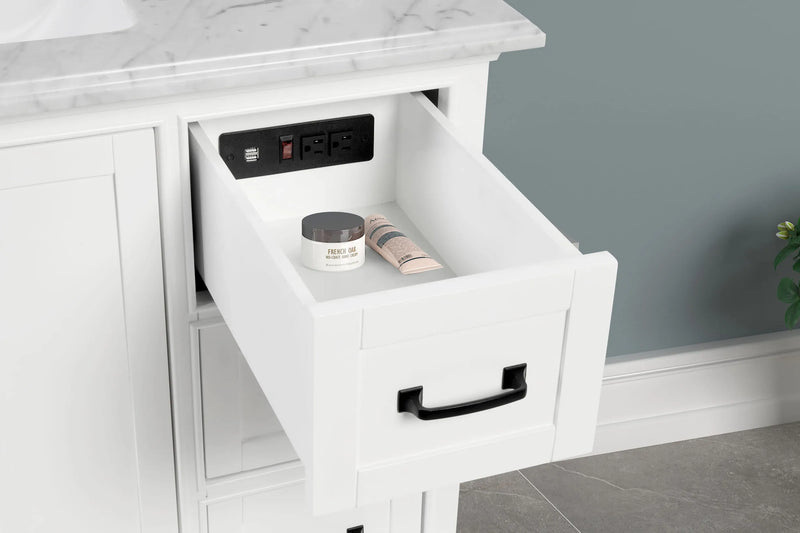Rhoda 36" Vanity Set with Luxurious Carrara Marble Top