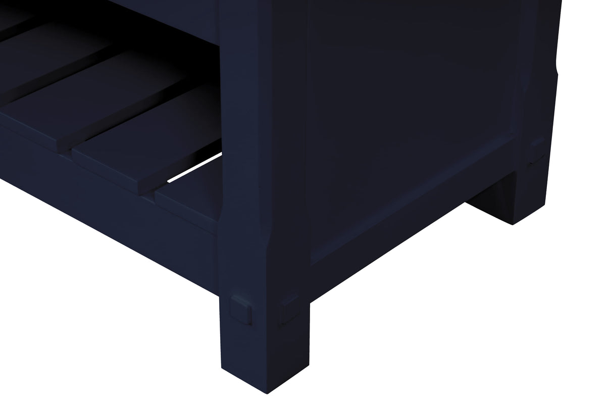 Farmington navy blue 48" Open Shelf Vanity Set with Premium Carrara Marble Top