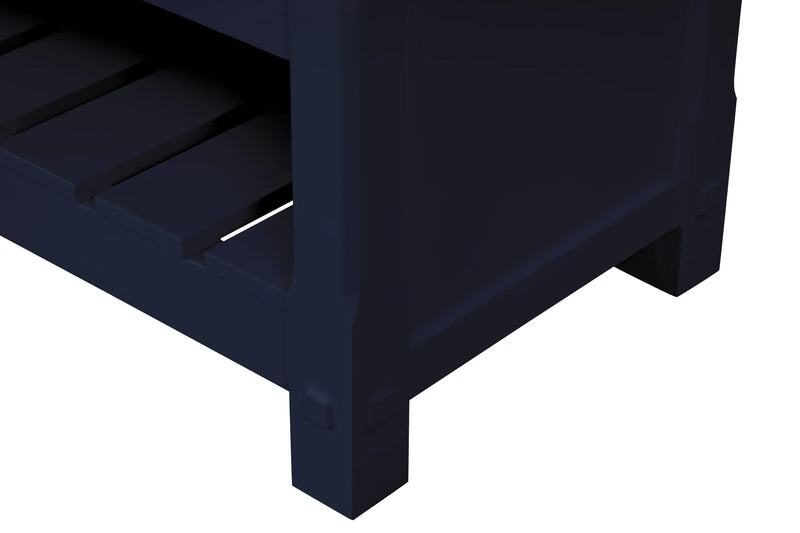 Farmington navy blue 48" Open Shelf Vanity Set with Premium Carrara Marble Top
