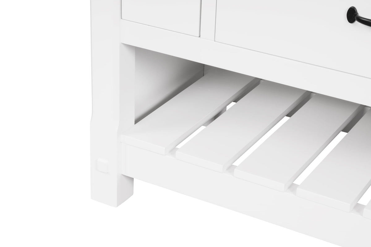 Farmington 48" Open Shelf Vanity Set with Premium Carrara Marble Top