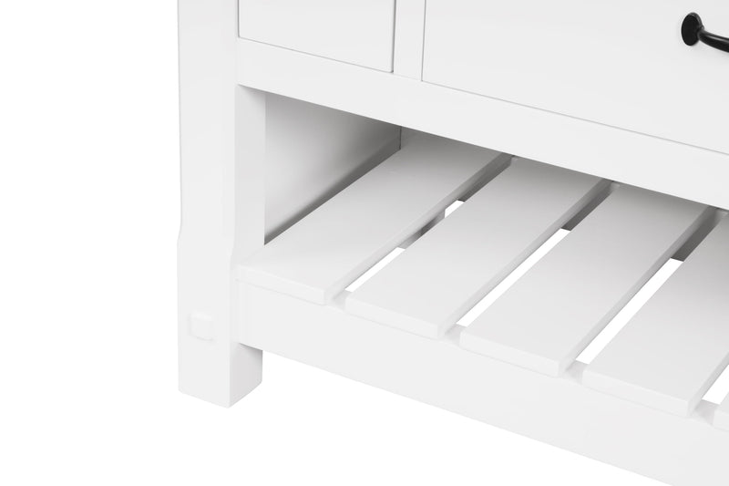 Farmington 48" Open Shelf Vanity Set with Premium Carrara Marble Top