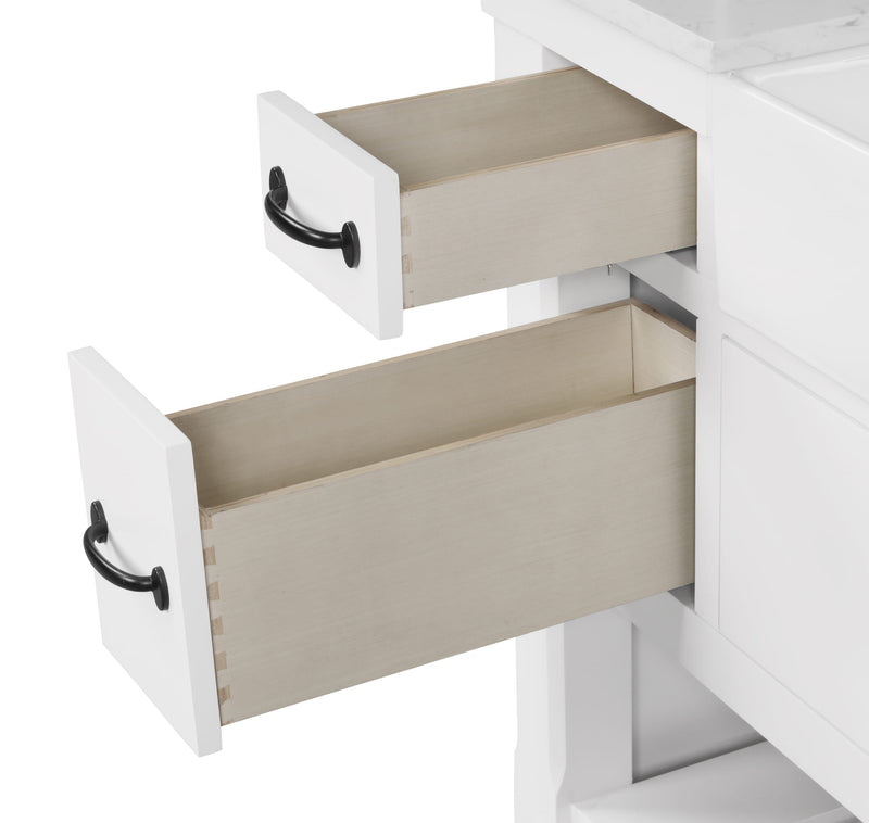 Farmington 48" Open Shelf Vanity Set with Premium Carrara Marble Top