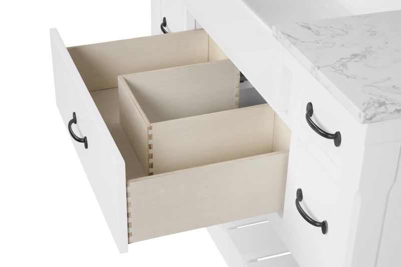 Farmington 48" Open Shelf Vanity Set with Premium Carrara Marble Top