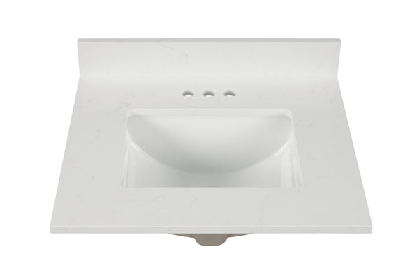 25" Carrara Quartz Vanity Top with Sink