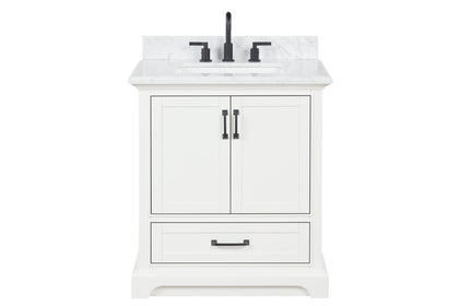 Rhoda 30" Vanity Set with Luxurious Carrara Marble Top
