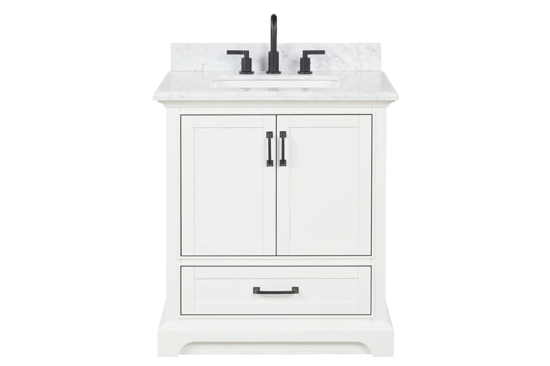 Rhoda 30" Vanity Set with Luxurious Carrara Marble Top
