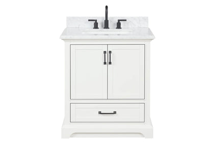 Rhoda 30" Vanity Set with Luxurious Carrara Marble Top