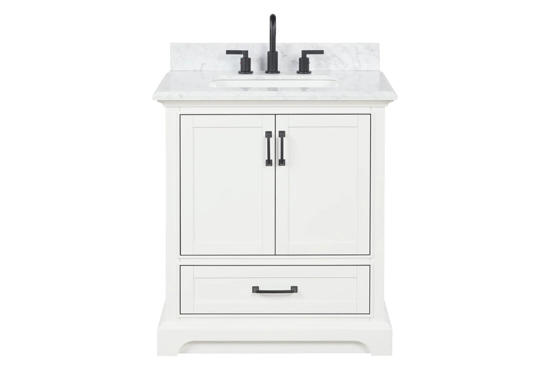 Rhoda 30" Vanity Set with Luxurious Carrara Marble Top