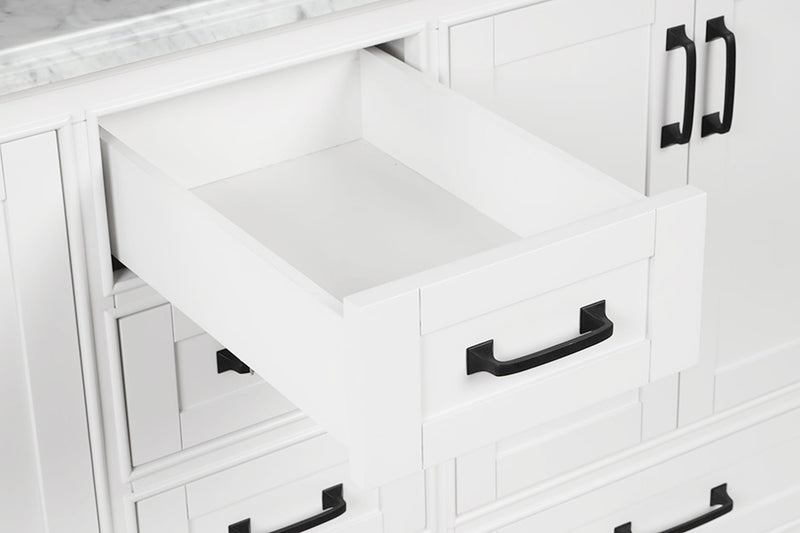 Rhoda 60" Vanity Set with Luxurious Carrara Marble Top