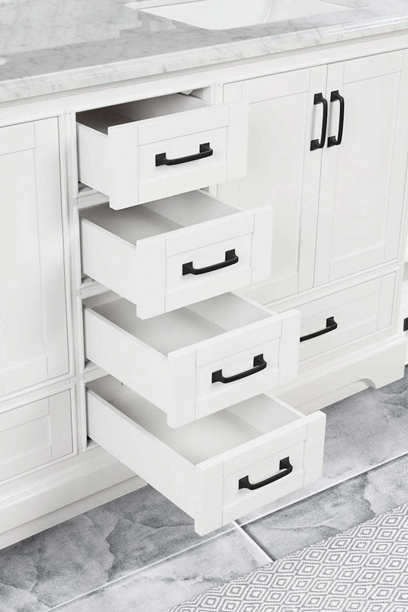 Rhoda 60" Vanity Set with Luxurious Carrara Marble Top