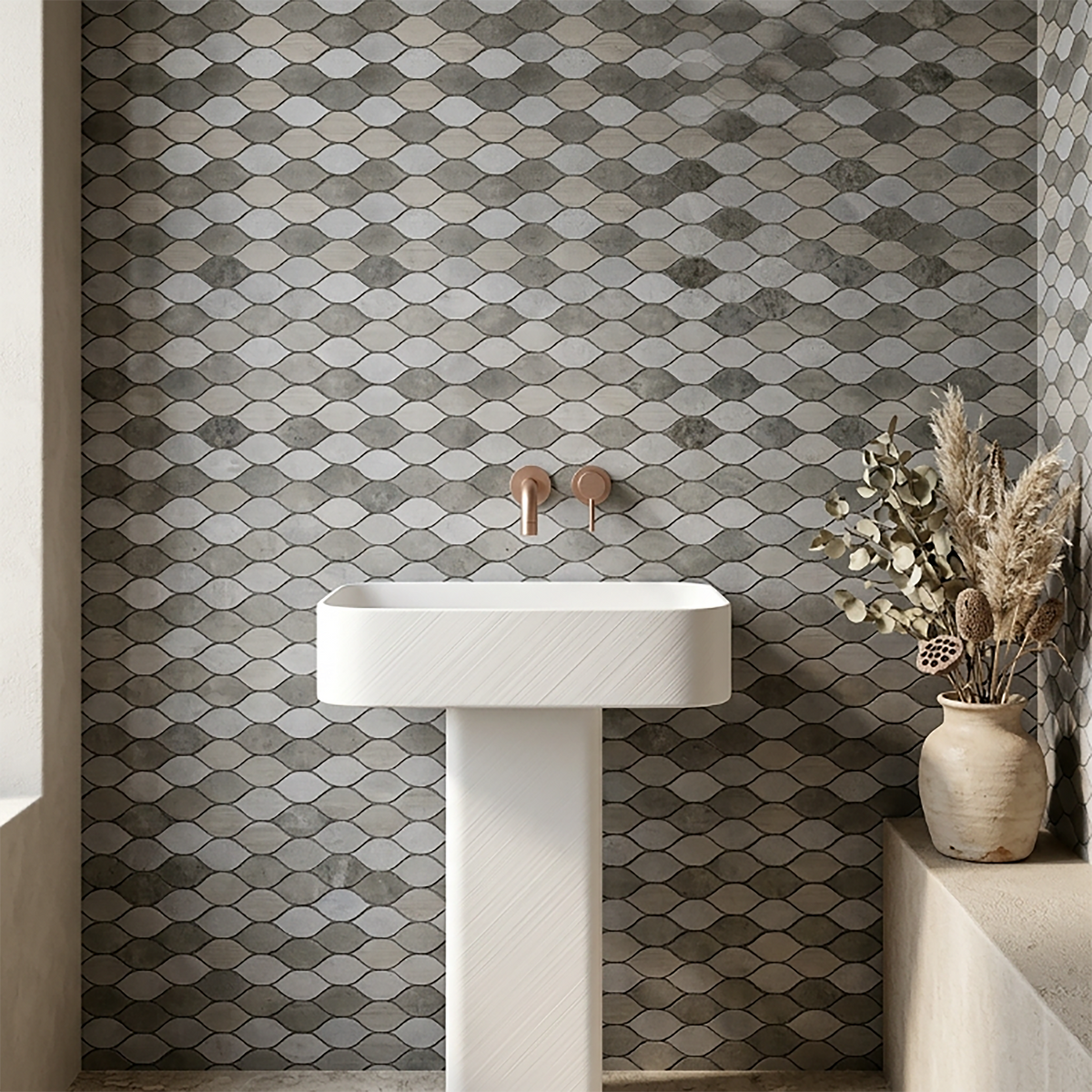 Soft Harmony Feathers 11-1/2-in x 12-in Mixed Marble Mosaic Wall Tile( 4.8 sq. ft. /Box )